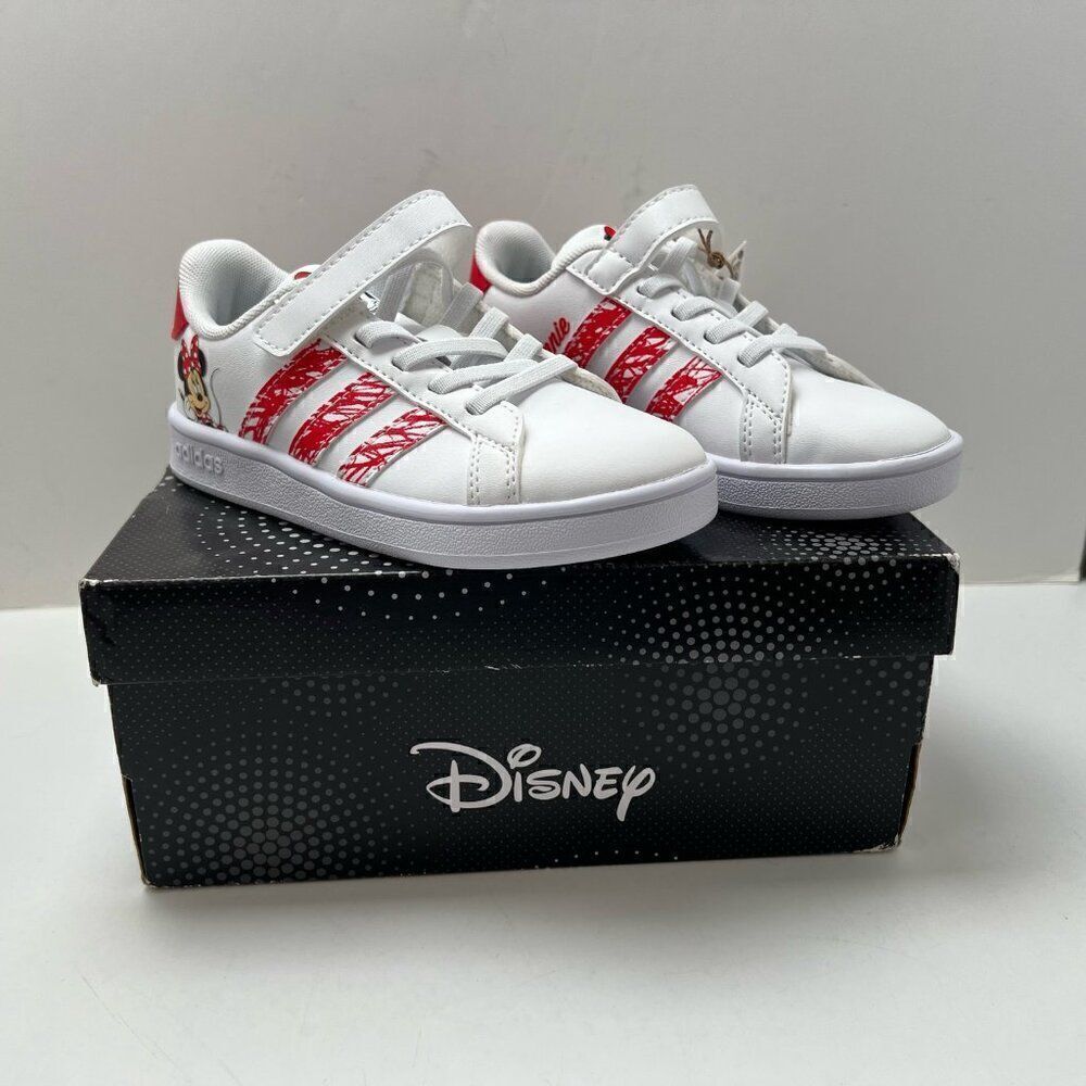 Adidas Disney Shoes Kids Size 10.5K Grand Court MM EL C Minnie Mouse GZ3318